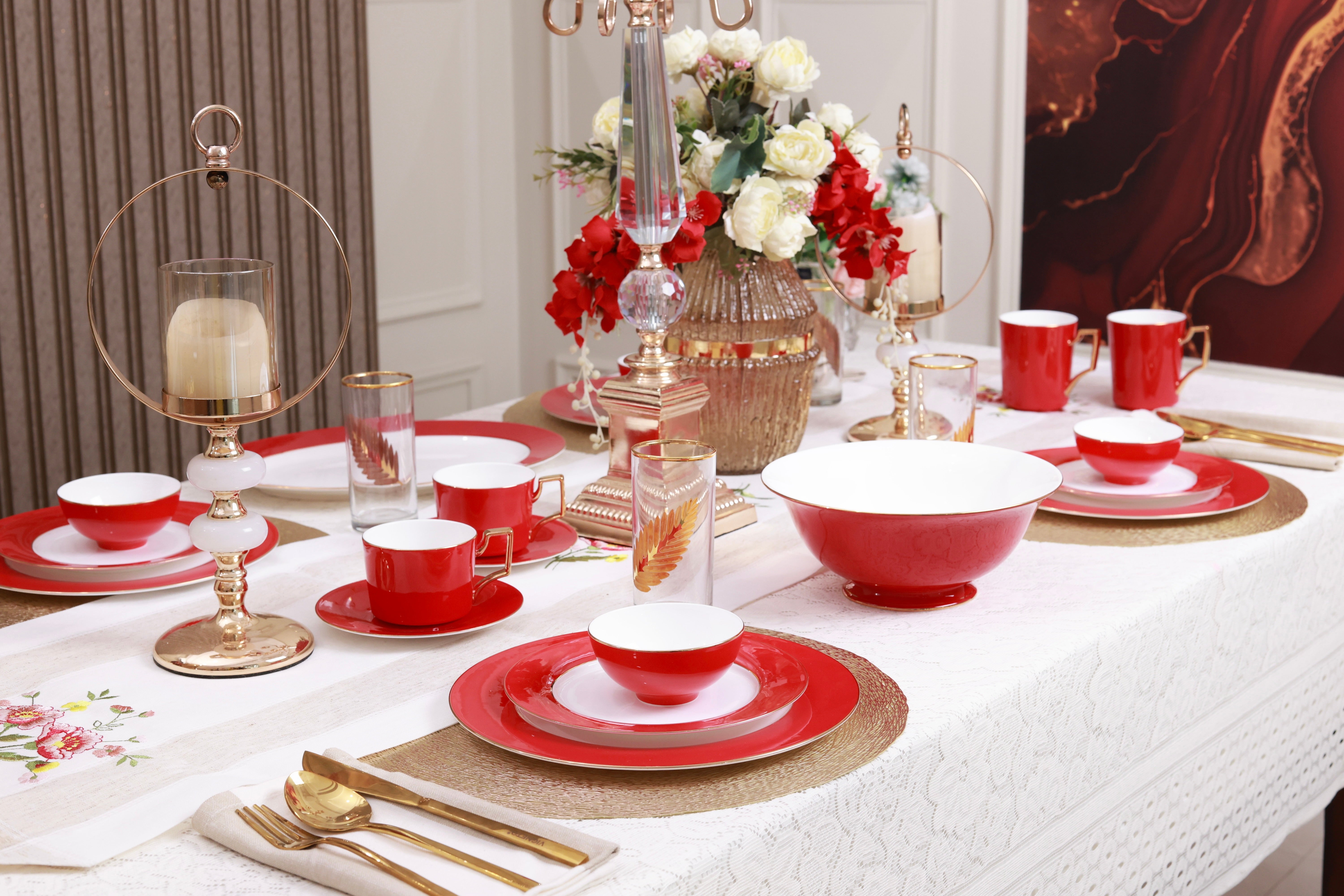 Crimson Royale 21 Pcs Dinner Set (Luxe Edition)